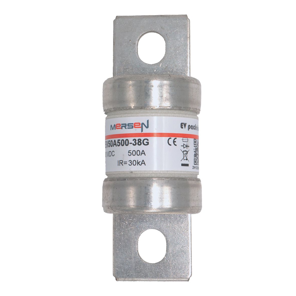 MEV50A600-38G - EVpack-fuse MEV50, 500 VDC Max., L/R ≤ 1ms 600 A, Round Body Fuse, Size 38G